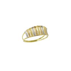 Anel C�ncavo Tricolor em Ouro 18 Kilates � 25376